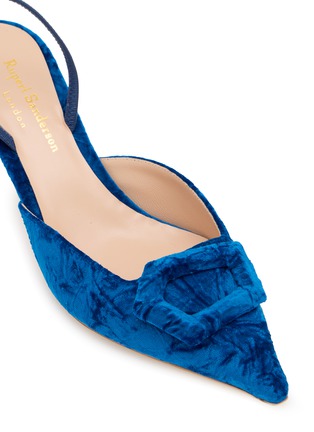 Detail View - Click To Enlarge - RUPERT SANDERSON - Aminta 55 Velvet Slingback Pumps