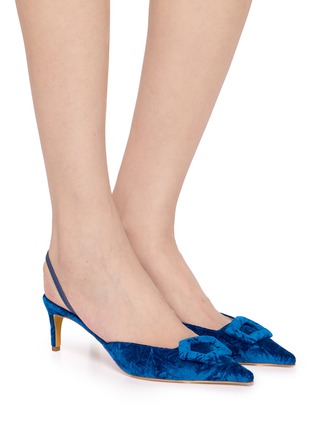 Figure View - Click To Enlarge - RUPERT SANDERSON - Aminta 55 Velvet Slingback Pumps