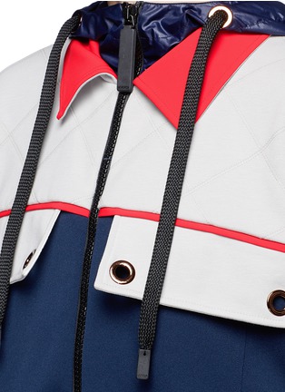 Detail View - Click To Enlarge - NO KA’OI - 'Wai' colourblock cotton blend hooded jacket