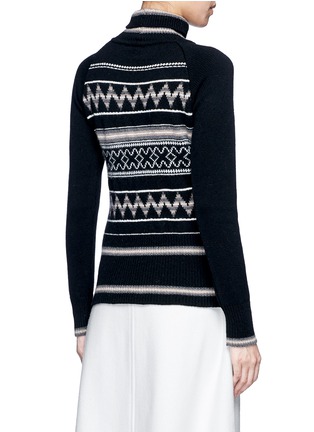 Back View - Click To Enlarge - HILLIER BARTLEY - Fair Isle intarsia turtleneck sweater