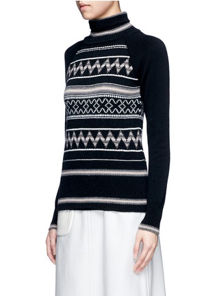 Front View - Click To Enlarge - HILLIER BARTLEY - Fair Isle intarsia turtleneck sweater