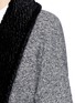 Detail View - Click To Enlarge - HILLIER BARTLEY - Embossed faux fur panel geelongora knit cardigan