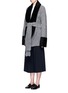 Front View - Click To Enlarge - HILLIER BARTLEY - Embossed faux fur panel geelongora knit cardigan