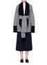 Main View - Click To Enlarge - HILLIER BARTLEY - Embossed faux fur panel geelongora knit cardigan