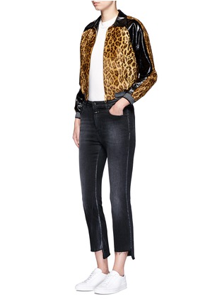 Figure View - Click To Enlarge - HILLIER BARTLEY - Leopard print faux fur leather bomber jacket