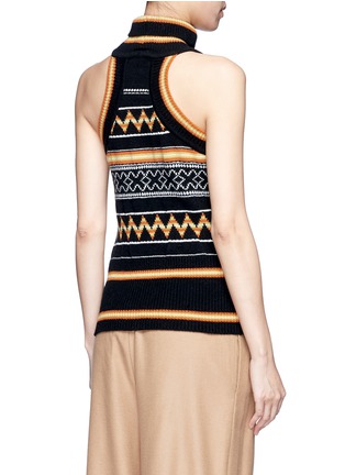 Back View - Click To Enlarge - HILLIER BARTLEY - Fair Isle intarsia turtleneck tank top