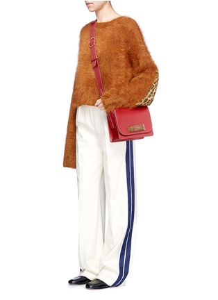 Figure View - Click To Enlarge - HILLIER BARTLEY - Leopard print faux fur patch mohair blend sweater