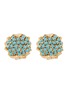 LANE CRAWFORD VINTAGE ACCESSORIES 1960's Gold Toned Faux Turquoise Clip On Earrings