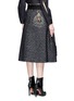 Back View - Click To Enlarge - MARC JACOBS - Bird cage embellished virgin wool blend skirt