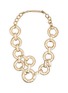 LANE CRAWFORD VINTAGE ACCESSORIES 1980's Gold Toned Hammered Circle Necklace