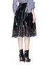 Back View - Click To Enlarge - MARC JACOBS - Floral lasercut hem PU laminated skirt