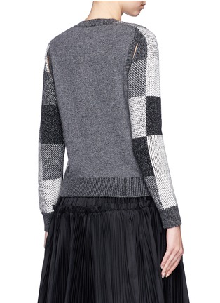 Back View - Click To Enlarge - MARC JACOBS - Patchwork-effect two-way cashmere sweater