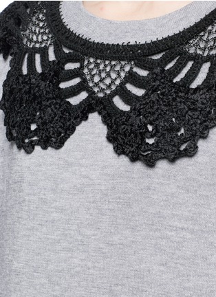 Detail View - Click To Enlarge - MARC JACOBS - Crochet neck cotton blend sweatshirt