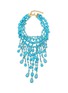LANE CRAWFORD VINTAGE ACCESSORIES 1980's Gold Toned Faux Turquoise Beaded Necklace