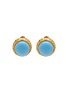 LANE CRAWFORD VINTAGE ACCESSORIES 1980's Gold Toned Cabochon Clip On Earrings