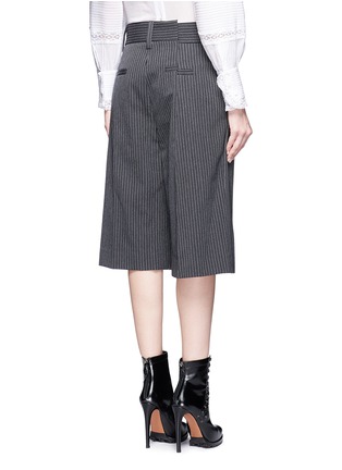 Back View - Click To Enlarge - MARC JACOBS - Pinstripe wool blend cropped wide leg pants