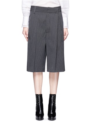 Main View - Click To Enlarge - MARC JACOBS - Pinstripe wool blend cropped wide leg pants