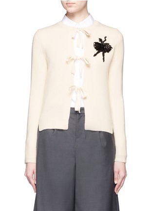 Main View - Click To Enlarge - MARC JACOBS - Embellished ballerina appliqué cashmere cardigan