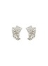 LANE CRAWFORD VINTAGE ACCESSORIES 1970's Silver Toned Diamante Bow Clip On Earrings