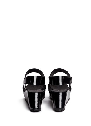 Back View - Click To Enlarge - PEDRO GARCIA  - 'Fiona' patent leather platform wedge sandals