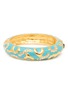 LANE CRAWFORD VINTAGE ACCESSORIES 1990's Gold Toned Turquoise Enamel Dianamte Bangel Bracelet