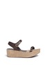 Main View - Click To Enlarge - PEDRO GARCIA  - 'Nagore' crystal suede wedge leather sandals