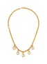 LANE CRAWFORD VINTAGE ACCESSORIES 1990's Gold Toned Dangling Diamante Necklace