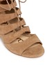 Detail View - Click To Enlarge - SAM EDELMAN - 'Santina' caged lace-up suede wedge sandals