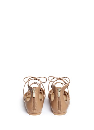 Back View - Click To Enlarge - SAM EDELMAN - 'Rosie' lace-up suede skimmer flats