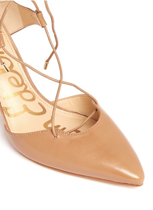 Detail View - Click To Enlarge - SAM EDELMAN - 'Taylor' lace-up leather pumps