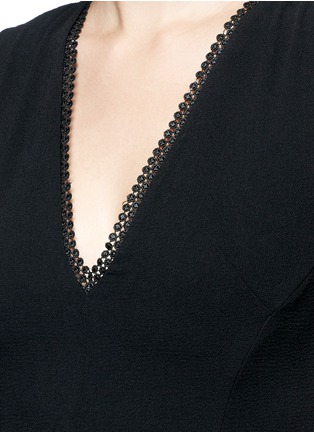 Detail View - Click To Enlarge - 72723 - Dotted crochet lace flared hem top