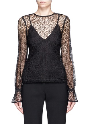 Main View - Click To Enlarge - 72723 - Flared cuff web lace top