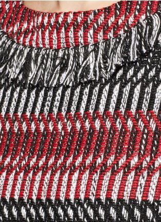 Detail View - Click To Enlarge - 72723 - Fringe stripe wool blend tweed sleeveless dress