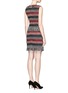 Back View - Click To Enlarge - 72723 - Fringe stripe wool blend tweed sleeveless dress