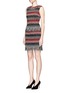 Front View - Click To Enlarge - 72723 - Fringe stripe wool blend tweed sleeveless dress