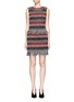 Main View - Click To Enlarge - 72723 - Fringe stripe wool blend tweed sleeveless dress