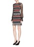 Figure View - Click To Enlarge - 72723 - Fringe stripe wool blend tweed sleeveless dress