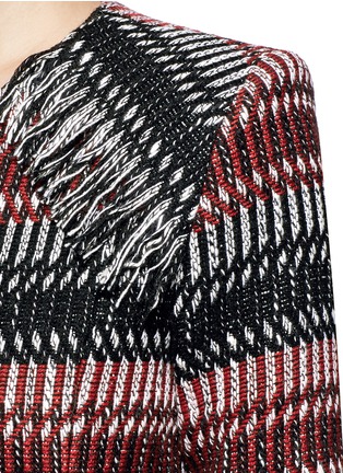 Detail View - Click To Enlarge - 72723 - Fringe stripe wool blend tweed jacket