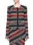 Main View - Click To Enlarge - 72723 - Fringe stripe wool blend tweed jacket