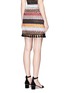 Back View - Click To Enlarge - 72723 - Tassel hem zigzag stripe felted mini skirt