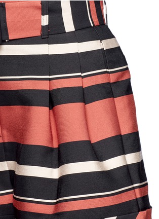 Detail View - Click To Enlarge - 72723 - Belted pleat stripe shorts