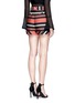 Back View - Click To Enlarge - 72723 - Belted pleat stripe shorts