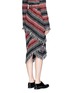 Back View - Click To Enlarge - 72723 - Fringe stripe wool blend tweed midi skirt