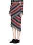 Front View - Click To Enlarge - 72723 - Fringe stripe wool blend tweed midi skirt