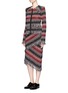 Figure View - Click To Enlarge - 72723 - Fringe stripe wool blend tweed midi skirt