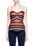 Main View - Click To Enlarge - 72723 - Faux leather fringe stripe peplum bustier top