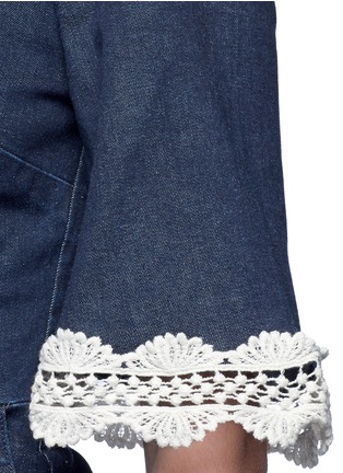 Detail View - Click To Enlarge - 72723 - Crochet lace denim dress