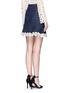 Back View - Click To Enlarge - 72723 - Crochet lace denim skirt