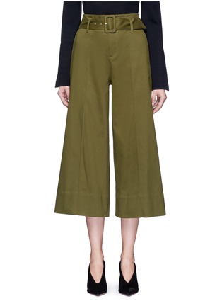 Main View - Click To Enlarge - 72723 - Belted pintuck culottes