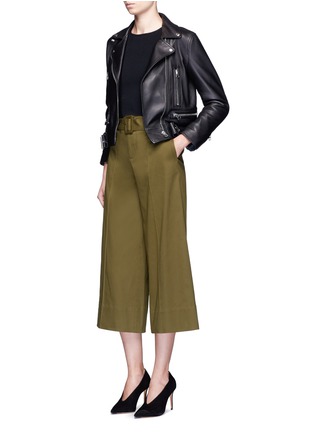 Figure View - Click To Enlarge - 72723 - Belted pintuck culottes